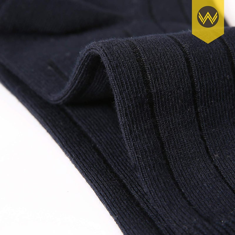 WANDER Dress Socks Men's Classic Cotton Solid Premium Ribbed Socks Seamless Soft for Office Business Men 8 Pairs (8navy) - Image 5